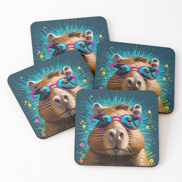 Item preview, Cool pop capybara with sunglasses designed and sold by stableImaginarium.