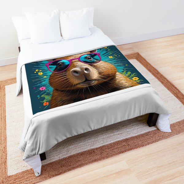 Item preview, Cool pop capybara with sunglasses designed and sold by stableImaginarium.