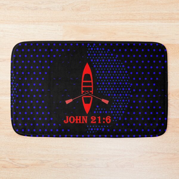 Item preview, John 21:6 - Jesus and his disciples | Boat and Fish - Bible verse Inspired minimal Abstract Christian Art (red and blue) designed and sold by ZechJohnRB.