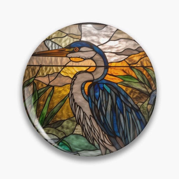 Item preview, Heron in Stained Glass designed and sold by RedHandedOD.