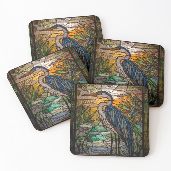Item preview, Heron in Stained Glass designed and sold by RedHandedOD.