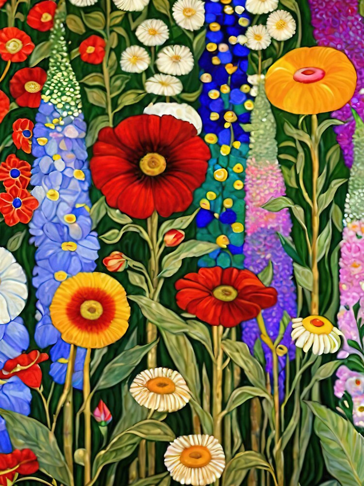 Aperçu 4 sur 4. Coque iPhone avec l'œuvre Jardin de fleurs Gustav Klimt créée et vendue par maniacfitness.