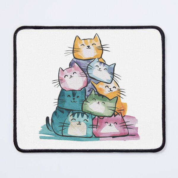 Item preview, Modern Trendy Colorful Watercolor Stack Cat  designed and sold by SOUFIANE1991.