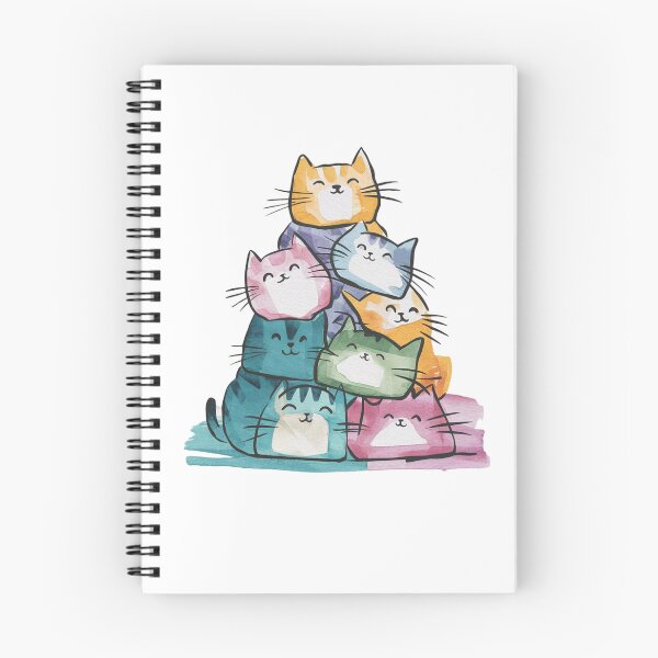 Item preview, Modern Trendy Colorful Watercolor Stack Cat  designed and sold by SOUFIANE1991.