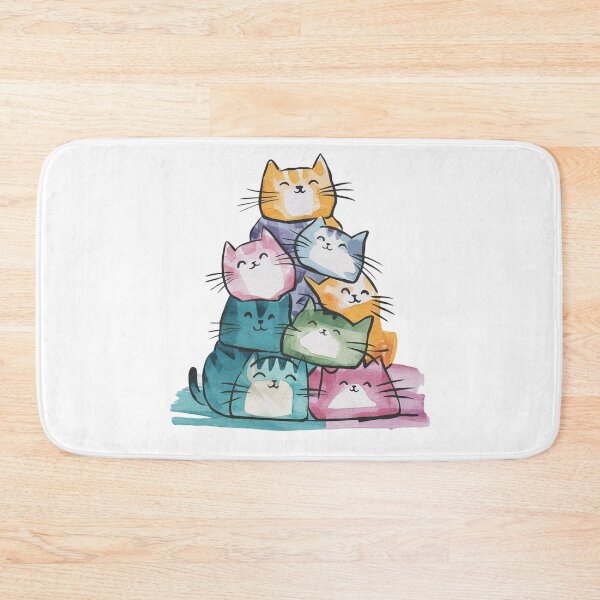 Item preview, Modern Trendy Colorful Watercolor Stack Cat  designed and sold by SOUFIANE1991.