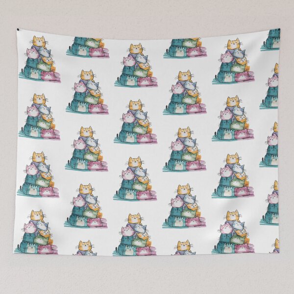 Item preview, Modern Trendy Colorful Watercolor Stack Cat  designed and sold by SOUFIANE1991.