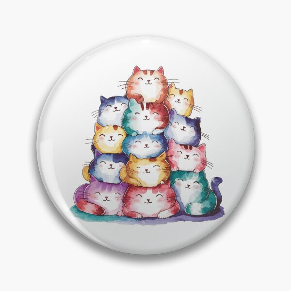 Item preview, Modern Trendy Colorful Watercolor Stack Cat  designed and sold by SOUFIANE1991.
