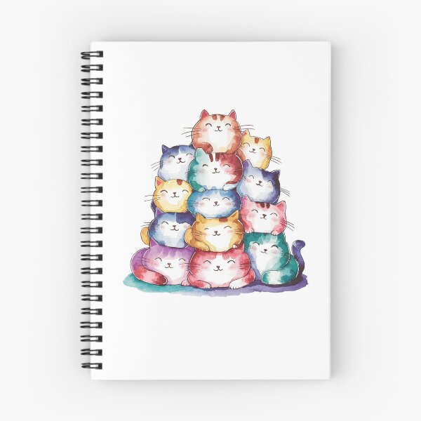 Item preview, Modern Trendy Colorful Watercolor Stack Cat  designed and sold by SOUFIANE1991.