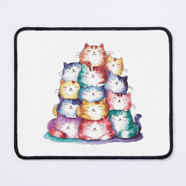 Item preview, Modern Trendy Colorful Watercolor Stack Cat designed and sold by SOUFIANE1991.