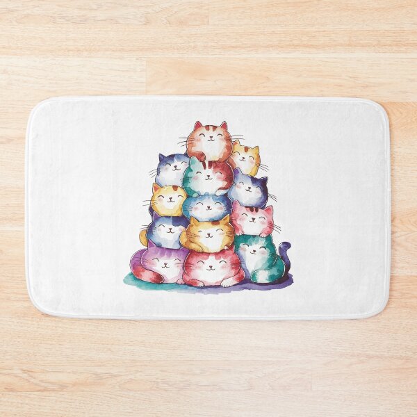 Item preview, Modern Trendy Colorful Watercolor Stack Cat  designed and sold by SOUFIANE1991.