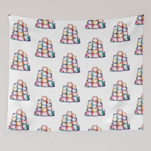 Item preview, Modern Trendy Colorful Watercolor Stack Cat  designed and sold by SOUFIANE1991.