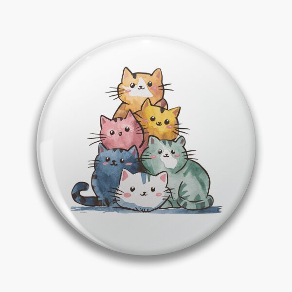 Item preview,  Modern Trendy Colorful Watercolor Stack Cat  designed and sold by SOUFIANE1991.