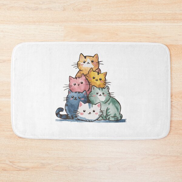 Item preview,  Modern Trendy Colorful Watercolor Stack Cat  designed and sold by SOUFIANE1991.