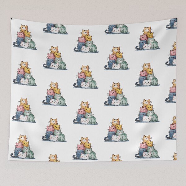 Item preview,  Modern Trendy Colorful Watercolor Stack Cat  designed and sold by SOUFIANE1991.
