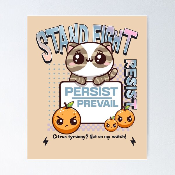 Vista previa del artículo con la obra «Resistir Persistir Prevalecer», diseñado y vendido por BaffledSnout.