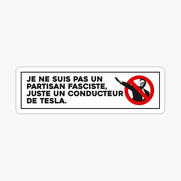 Artikel-Vorschau von Antifaschistischer Anti-Elon-Musk-Tesla-Stoßfänger (FRANZÖSISCH), designt und verkauft von brkvdesign.