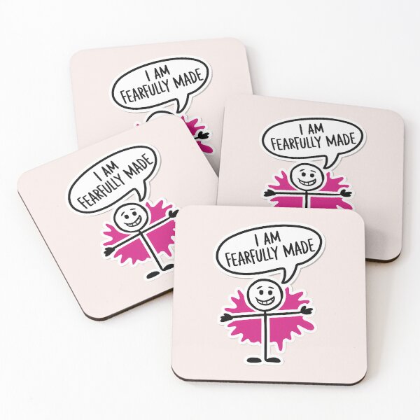 Item preview, I Am Fearfully Made – Ps. 139:14 Dolled Up Jesus Pink Christian Quote designed and sold by  KnitLuv.