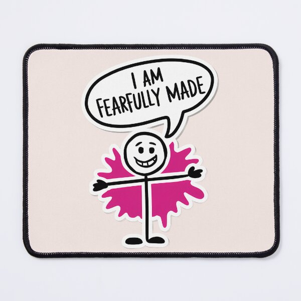 Item preview, I Am Fearfully Made – Ps. 139:14 Dolled Up Jesus Pink Christian Quote designed and sold by KnitLuv.