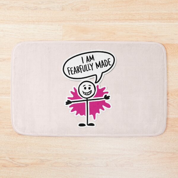Item preview, I Am Fearfully Made – Ps. 139:14 Dolled Up Jesus Pink Christian Quote designed and sold by  KnitLuv.