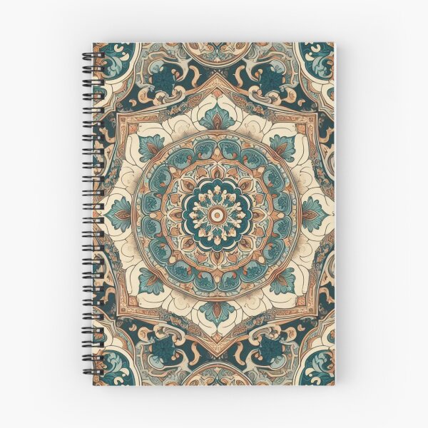 Item preview, Exquisite Ottoman Mandala Pattern in Teal and Beige designed and sold by Psycho-Crazy.