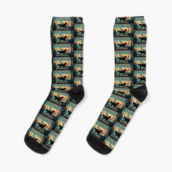 Item preview, Somewhere With My Golden Retriever Vintage Hiking Gift designed and sold by Guarddogdrive.