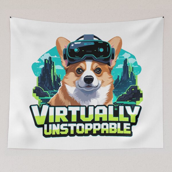 Item preview, Virtually Unstoppable Corgi designed and sold by zoughlal.