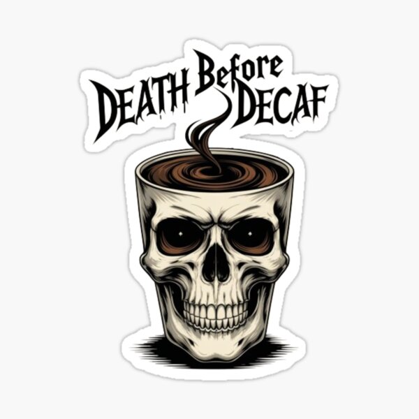 Item preview, Death Before Decaf – Hardcore Coffee Lover designed and sold by doseupvibes.
