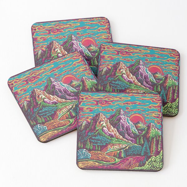 Item preview, Mountain landscape in a psychedelic style, designed and sold by Lilashakti ⭐️ ⭐️ ⭐️ ⭐️ ⭐️.