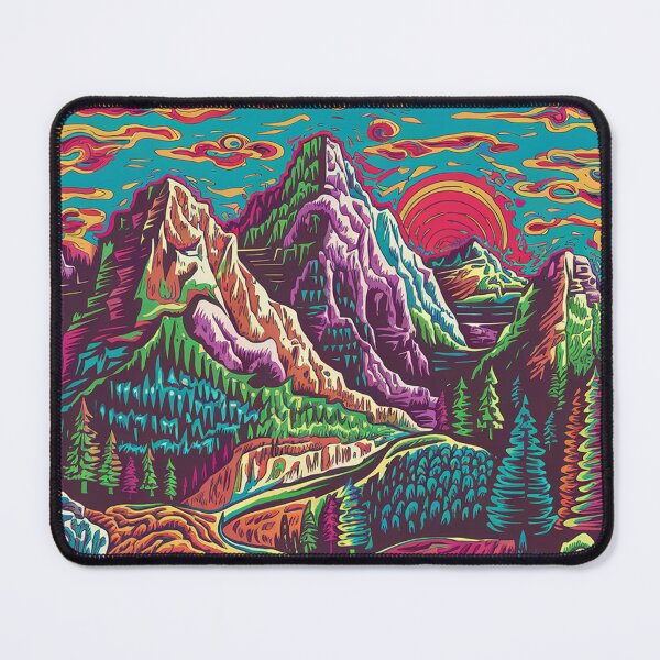 Item preview, Mountain landscape in a psychedelic style, designed and sold by Lilashakti ⭐️ ⭐️ ⭐️ ⭐️ ⭐️.