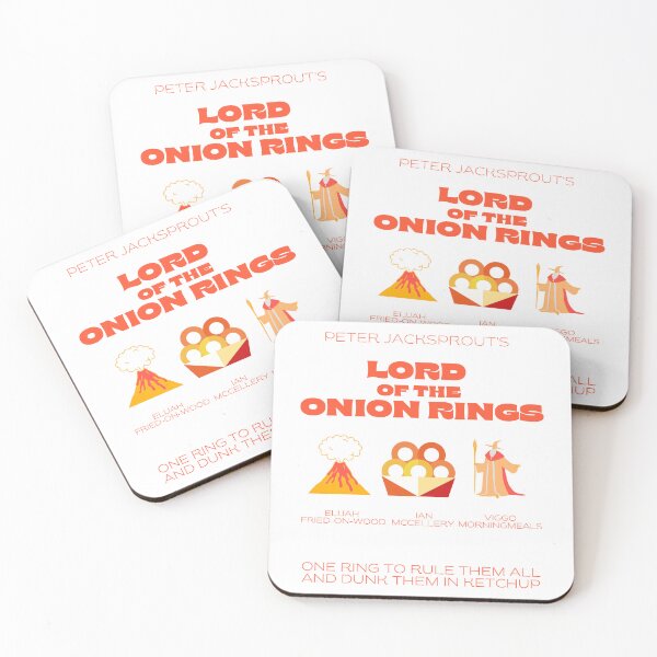 Item preview, Lord of The Onion Rings - Fantasy Food Parody Art | Hobbit Snack Poster | LOTR Inspired Kitchen Decor designed and sold by CherryGallery.