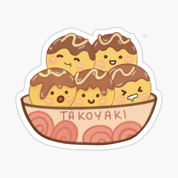 Vista previa del artículo con la obra «Personajes divertidos de Takoyaki», diseñado y vendido por Suthicha.