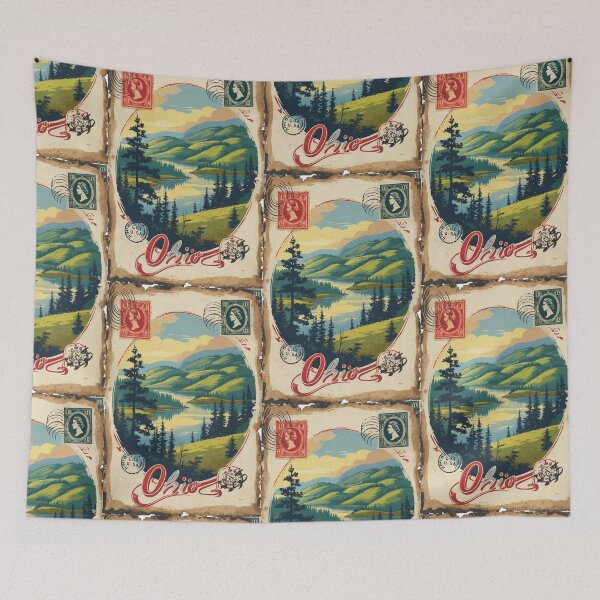 Item preview, Ohio USA Vintage Travel Retro Postcard Design designed and sold by TravelPostcardGems.