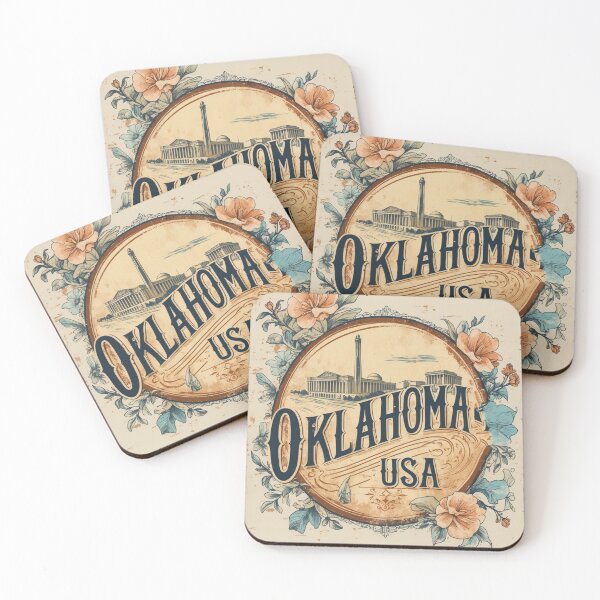 Item preview, Oklahoma USA Vintage Travel Retro Postcard Design designed and sold by TravelPostcardGems.