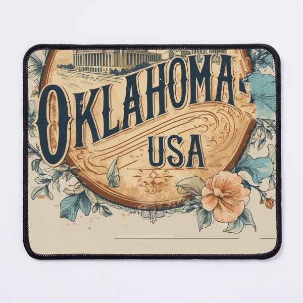 Item preview, Oklahoma USA Vintage Travel Retro Postcard Design designed and sold by TravelPostcardGems.