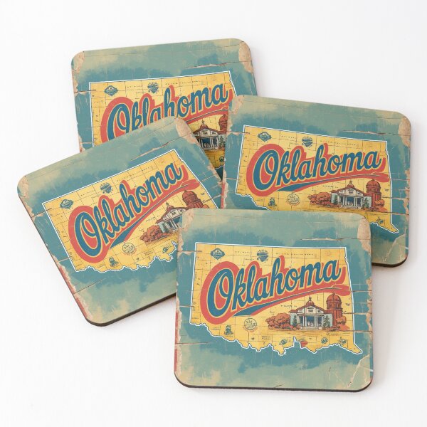 Item preview, Oklahoma USA Vintage Travel Retro Postcard Design designed and sold by TravelPostcardGems.