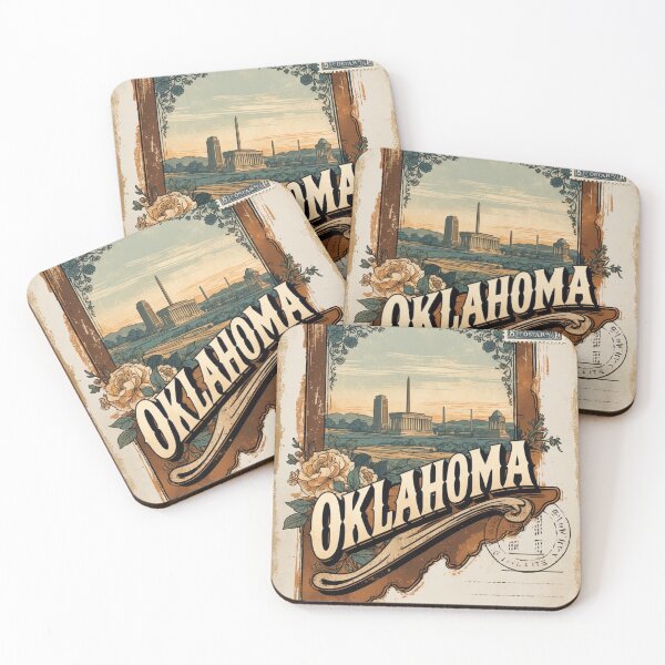 Item preview, Oklahoma USA Vintage Travel Retro Postcard Design designed and sold by TravelPostcardGems.