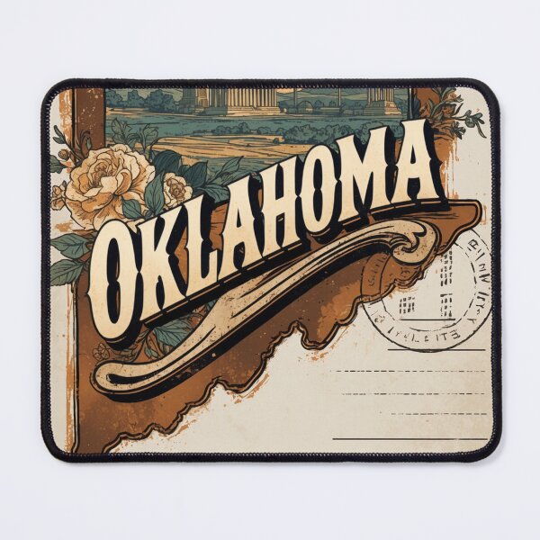 Item preview, Oklahoma USA Vintage Travel Retro Postcard Design designed and sold by TravelPostcardGems.