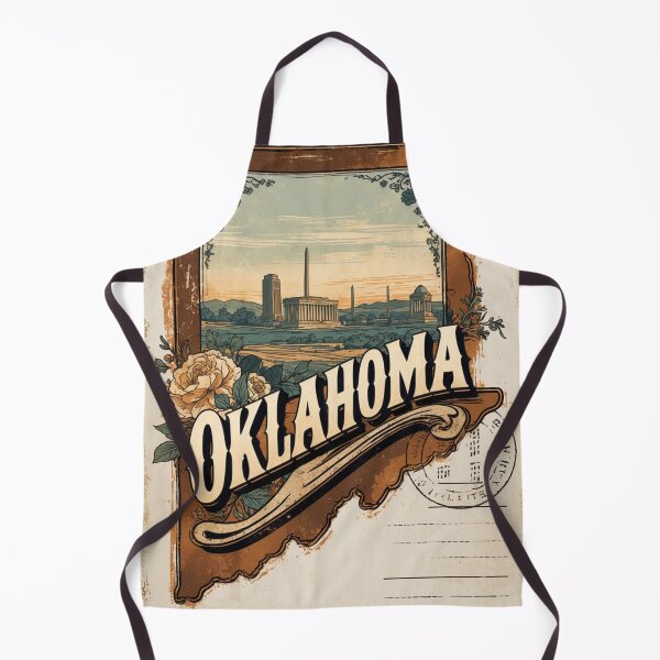 Item preview, Oklahoma USA Vintage Travel Retro Postcard Design designed and sold by TravelPostcardGems.