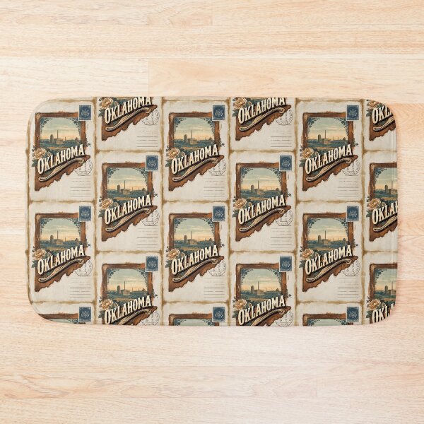 Item preview, Oklahoma USA Vintage Travel Retro Postcard Design designed and sold by TravelPostcardGems.