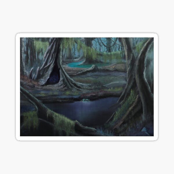 Original Oil Painting "Haunted Swamp" Sticker