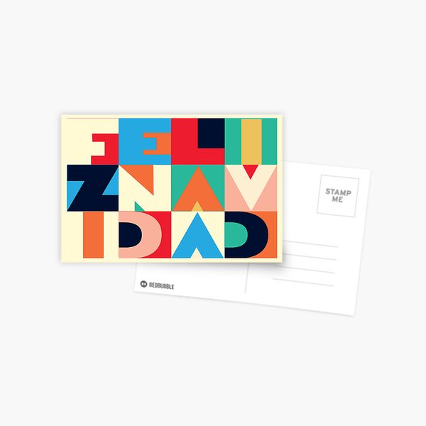 Item preview, Feliz Navidad Holiday greeting colorful typography design designed and sold by Jdawnink.