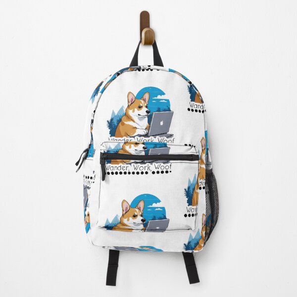 Item preview, Wander, Work, Woof – Digital Nomad Corgi designed and sold by zoughlal.
