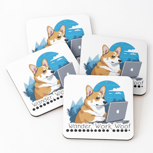 Item preview, Wander, Work, Woof – Digital Nomad Corgi  designed and sold by zoughlal.