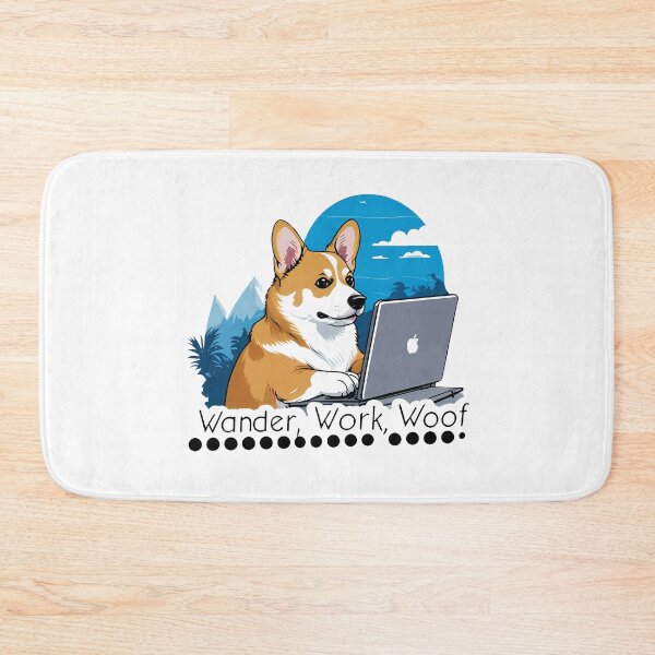 Item preview, Wander, Work, Woof – Digital Nomad Corgi  designed and sold by zoughlal.