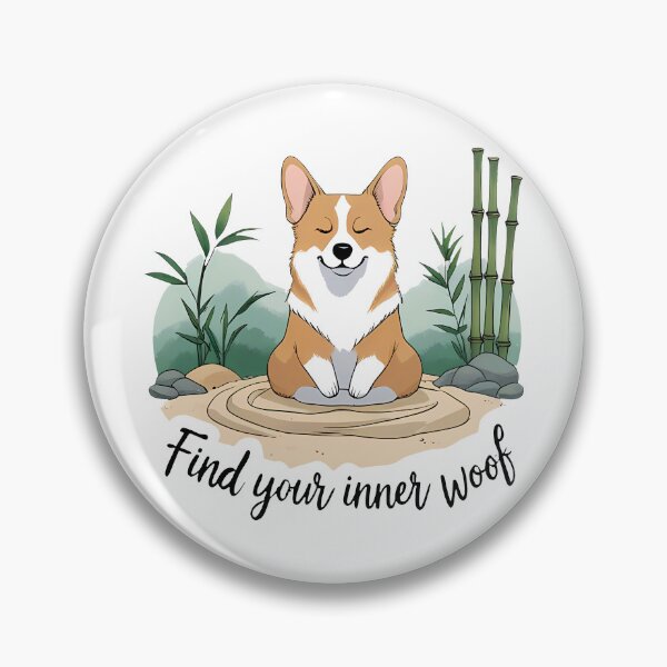 Item preview, Find Your Inner Woof – Zen Corgi Meditation  designed and sold by zoughlal.