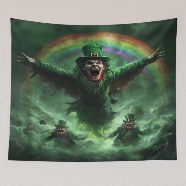 Item preview, Leprechaun Banshee Over a Cursed Rainbow  Premium Cool Trendy Best Gift designed and sold by Imaginarium of Chaos falcon88 .