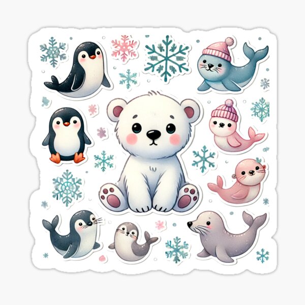 Item preview, Arctic animals in watercolor designed and sold by Maguels.