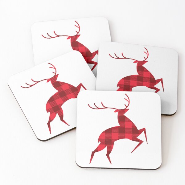 Item preview, Christmas Deer with red plaid texture designed and sold by Jdawnink.