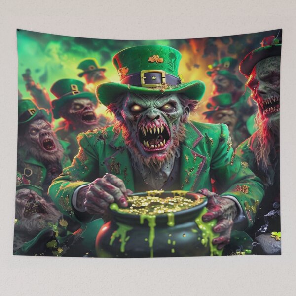 Item preview, Monstrous Zombie Leprechaun  Premium Cool Trendy Best Gift designed and sold by Imaginarium of Chaos falcon88 .