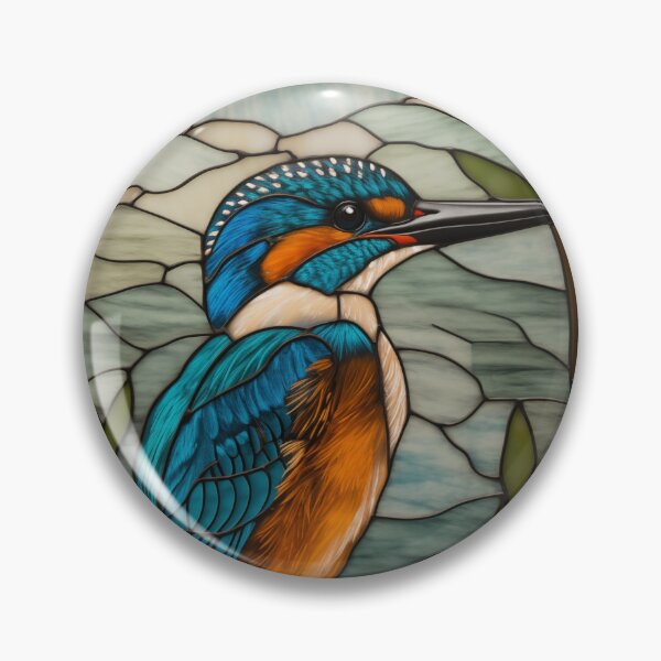 Item preview, Kingfisher in Stained Glass designed and sold by RedHandedOD.